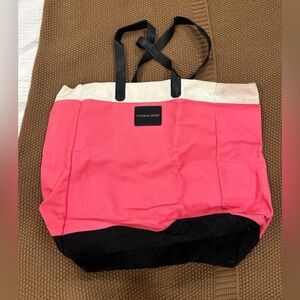 Victoria's Secret Pink and Black Canvas Tote